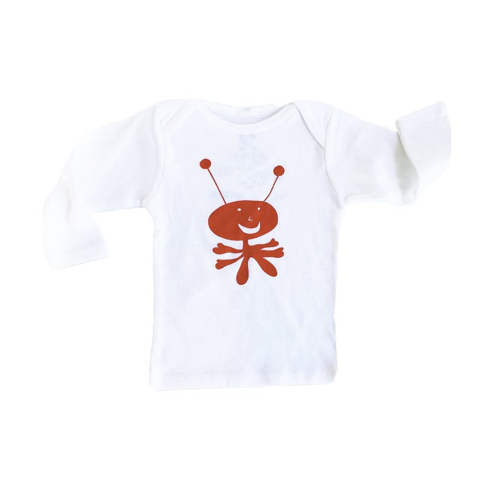 Baby Organic White Long Sleeve Rib Knit Lap Over Shirt 6-12 months